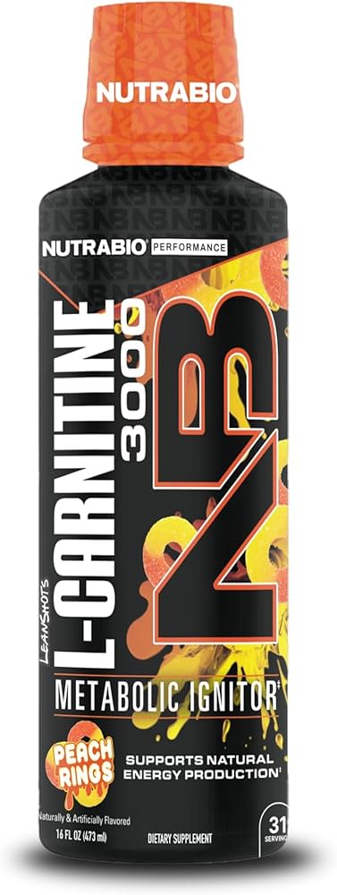 Amazon.com: NutraBio – L-Carnitine Liquid Shots – 3000mg, (Peach