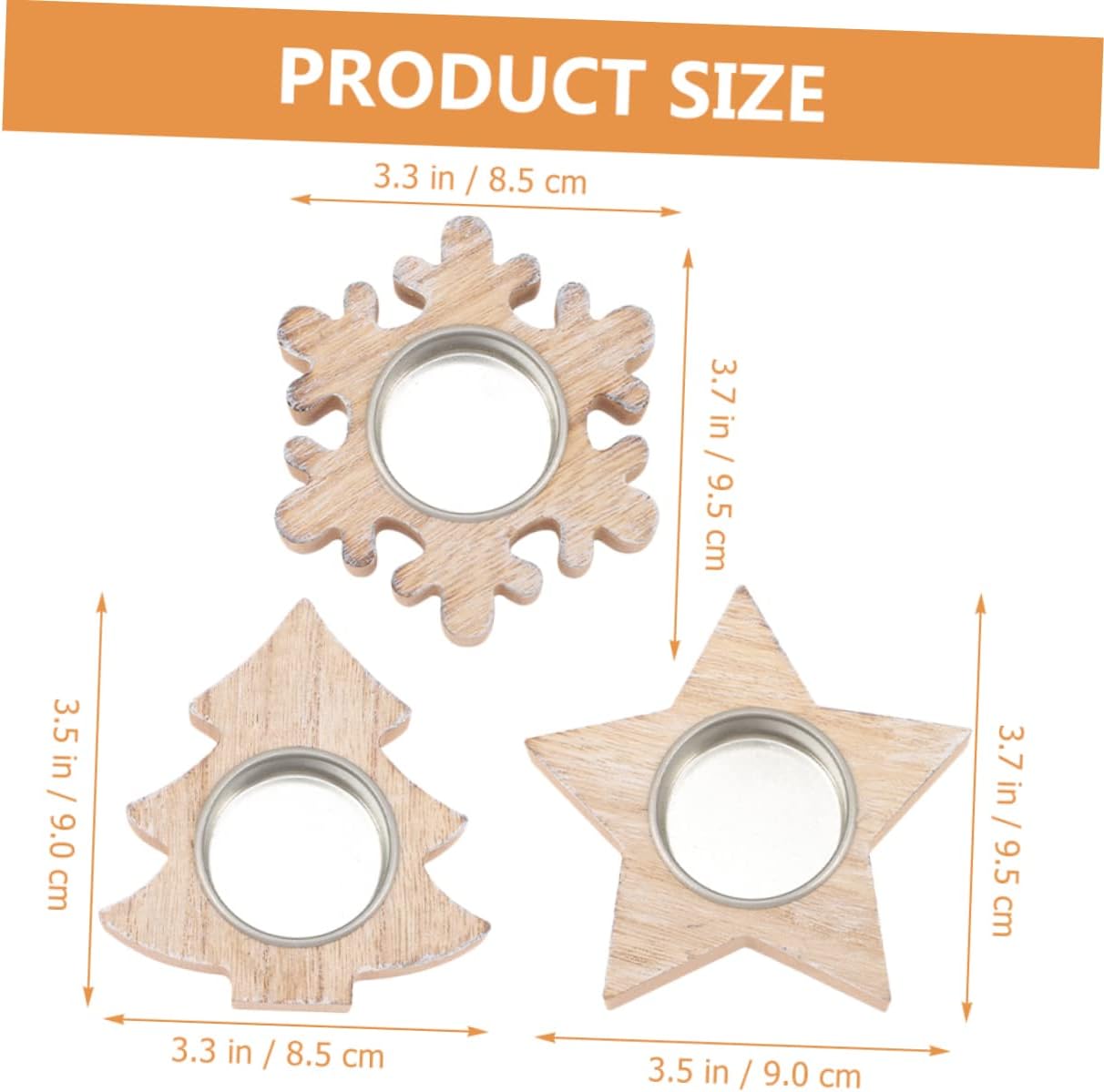 6pcs Wooden Tealight Candle Holders Creative Christmas Candle Holder Decoration for Home Table Centerpiece and Festive Events