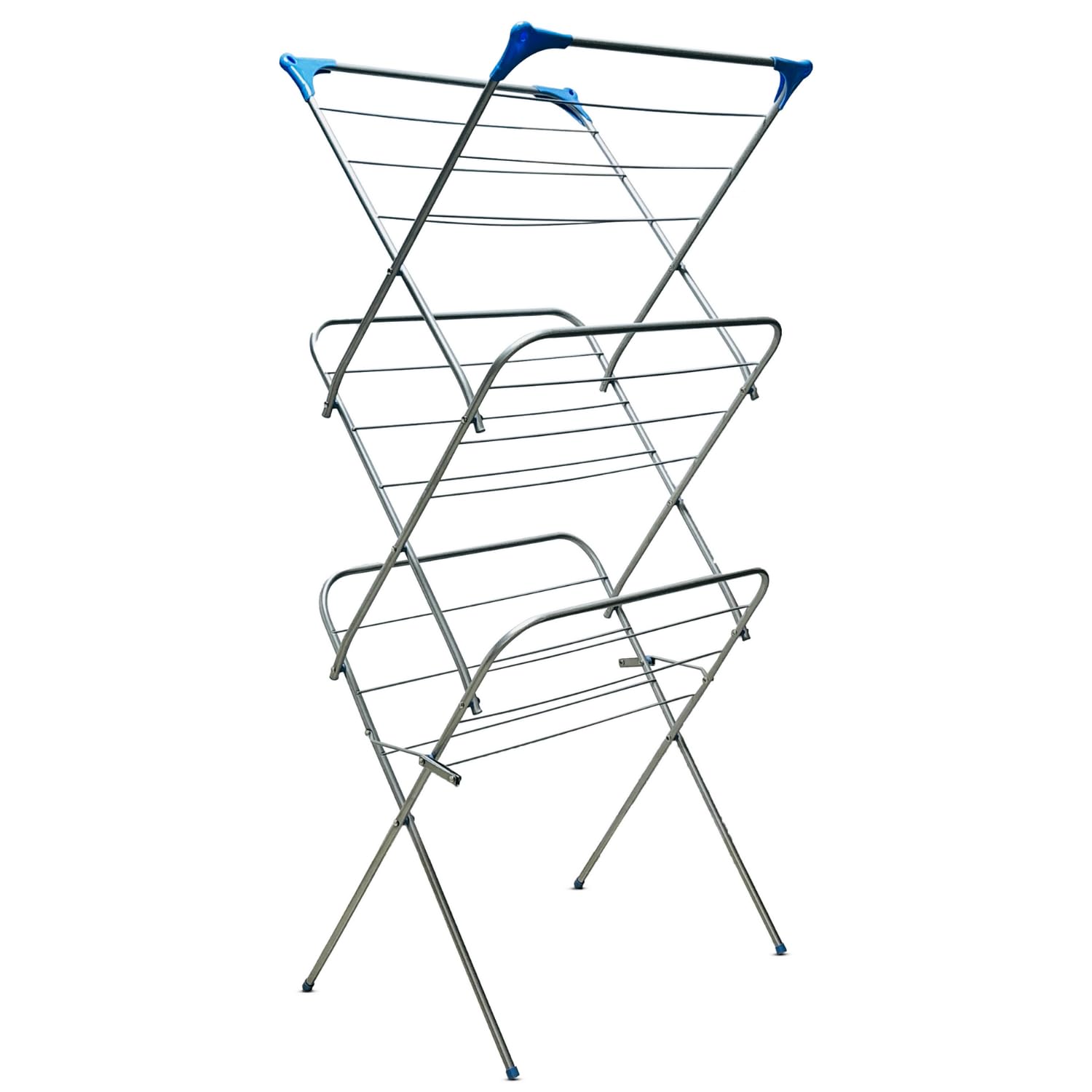 Peng Essentials Drywave Cloth Drying Stand|Perfect Use for Balcony & Indoor Laundry Racks|Cloth Dryer Stand for Drying Clothes|Cloth Hanging Drying Stand Foldable - 3-Level, (White)