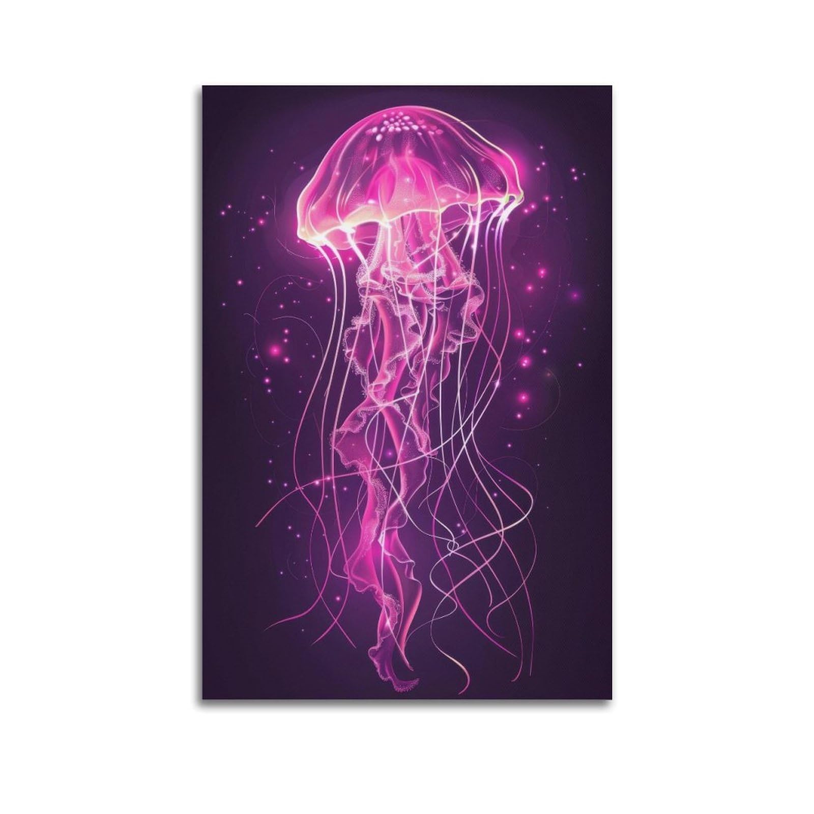 WPHSFX Marine Animal Poster Starlight Jellyfish Dream Poster Decorative Painting Canvas Wall Posters And Art Picture Print Modern Family Bedroom Decor Posters 20x30inch(50x75cm)