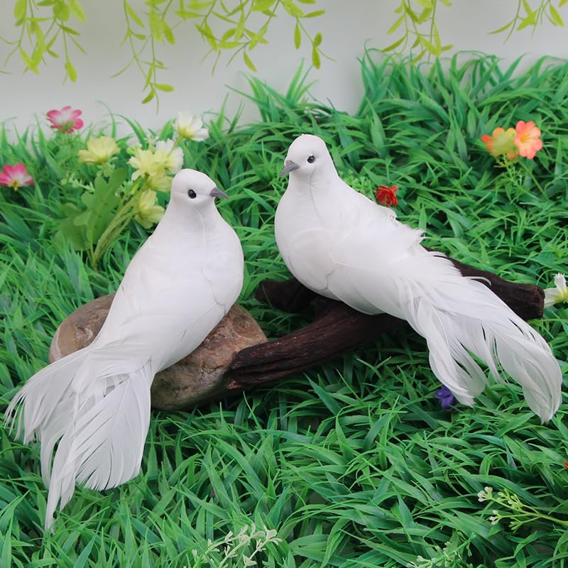 Lwingflyer, uccello artificiale in schiuma, passero ornamentale fai da te per casa, giardino, decorazione per matrimoni, feste, accessori in metallo, 16 cm 2pcs Evelina