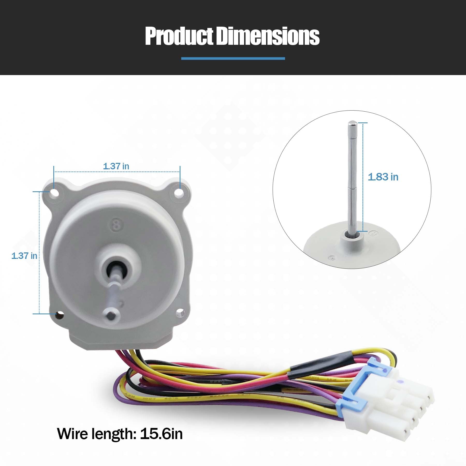 EAU65058313 - Conjunto de motor de ventilador de refrigerador para LG Kenmore EAU63103001 ODM-056F-13 AP7178307 PS16662420 EAP16662420