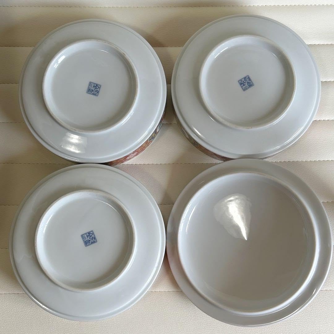 Amazon.co.jp: 有田焼 飛鳥窯 三段重 おせち器 お正月 蓋付き重ね鉢 古