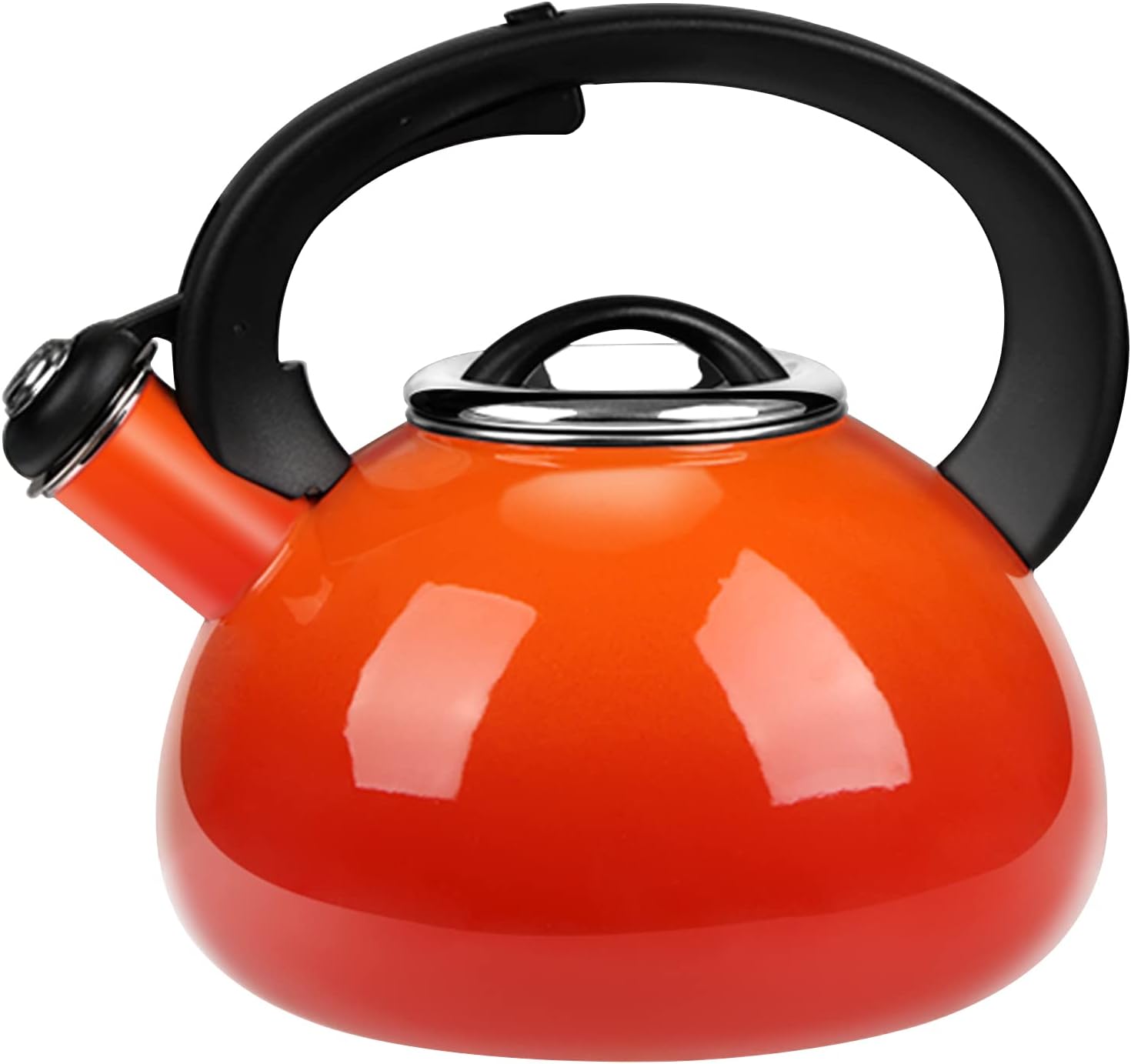 EnamelonSteel Tea Kettle Stovetop,2.3 Quart Whistling Tea