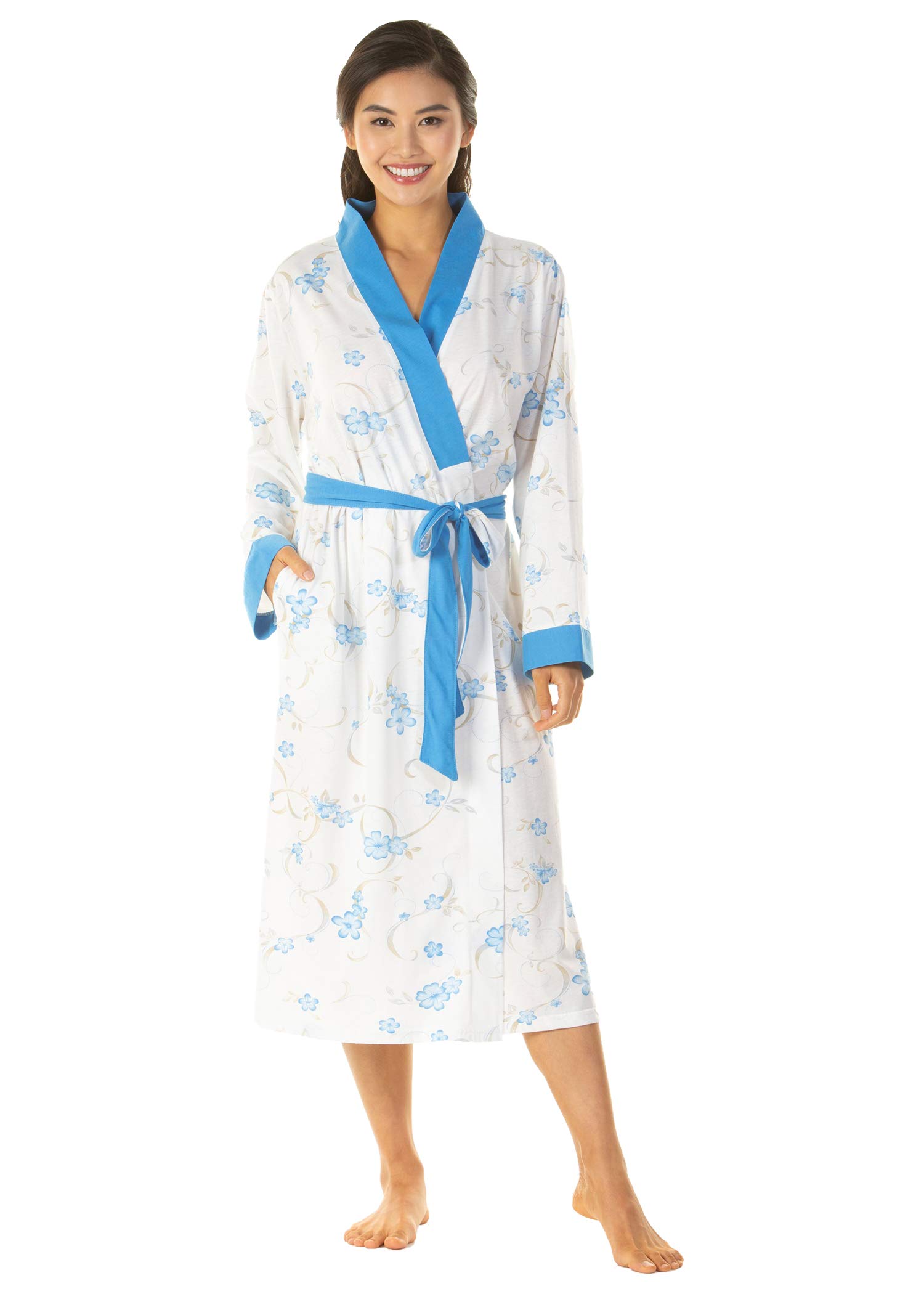 Undercover Women's Blue Lingerie Lady Olga Poly/Cotton Dressing Gown Wrap 6704 14-16