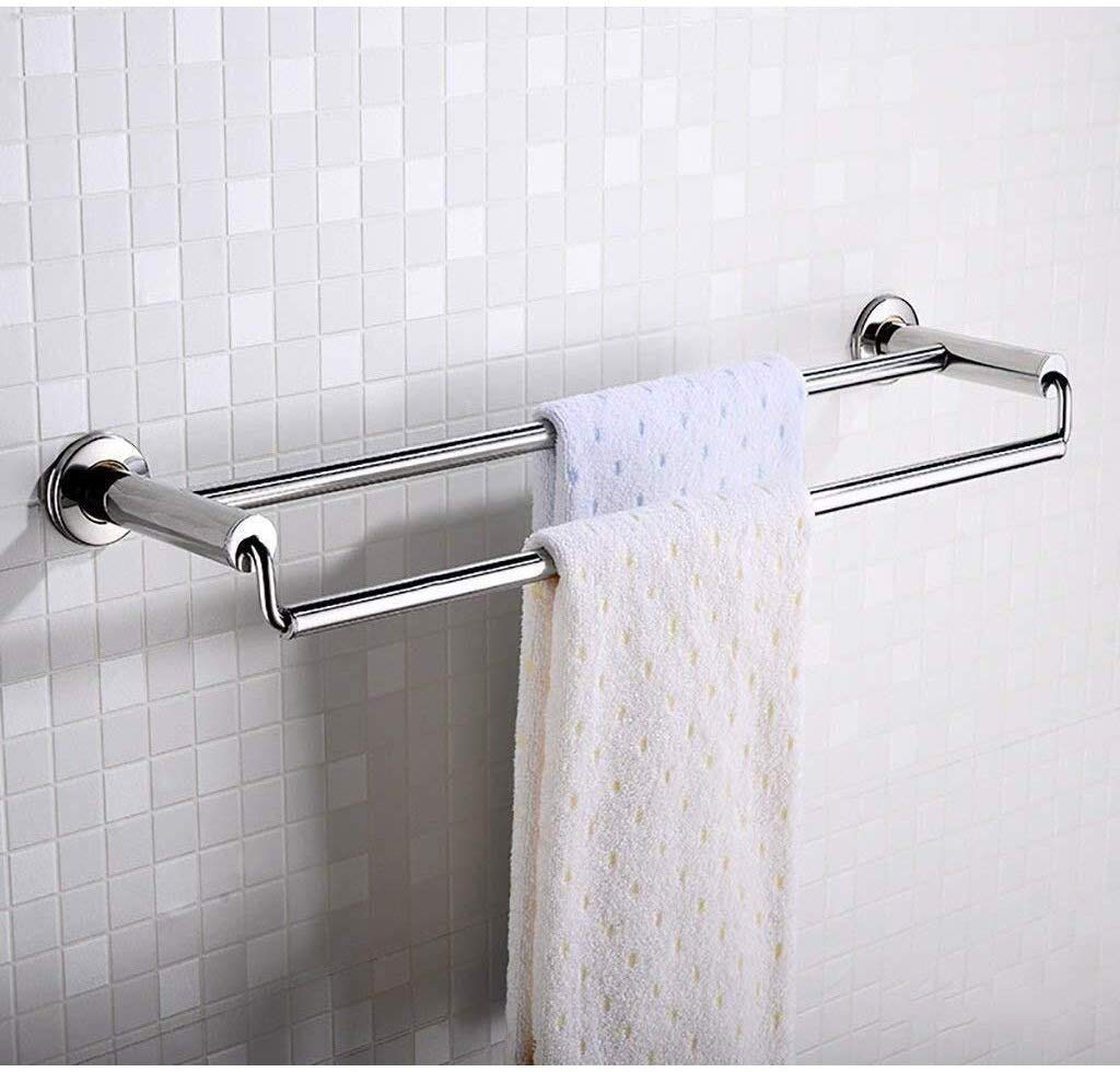 MEFOOGE Double Towel Rack/Towel Rack Stainless Steel Towel Mounted Room Rack Sponge Towel Rack Bathroom