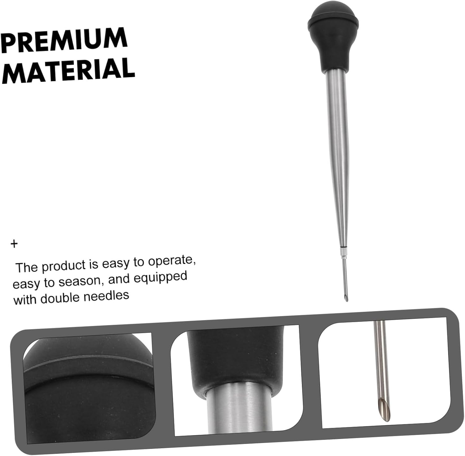 1set Bbq Turkey Injector Marinade Pump Cooking Tool for Flavoring Meat for Thanksgiving and Family Gatherings