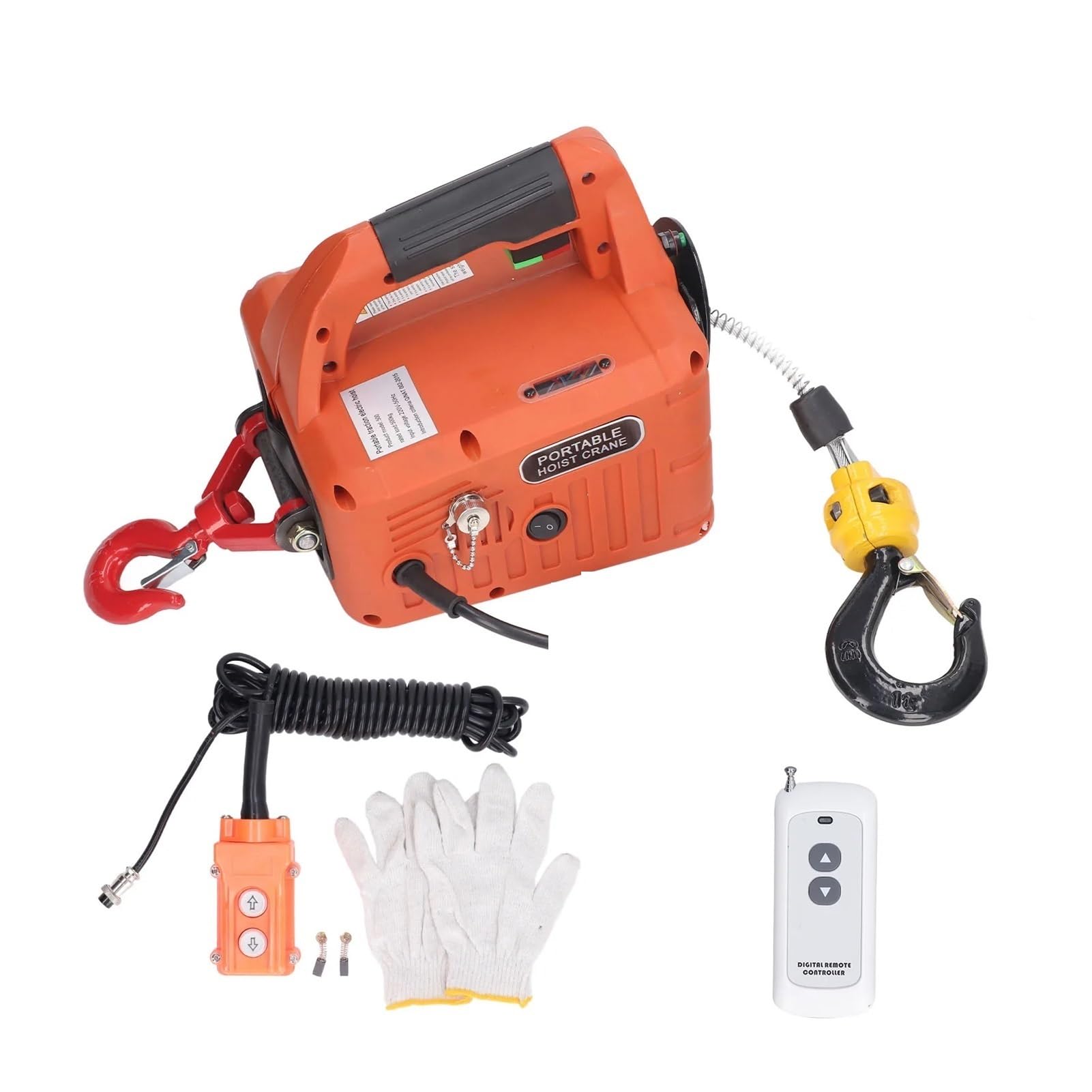 Paranco Elettrico Portatile Con Argano E Gru Telecomando, Capacità 500 Kg, Altezza Massima Di Sollevamento 7,6 M, 1500 W per il sollevamento e il traino