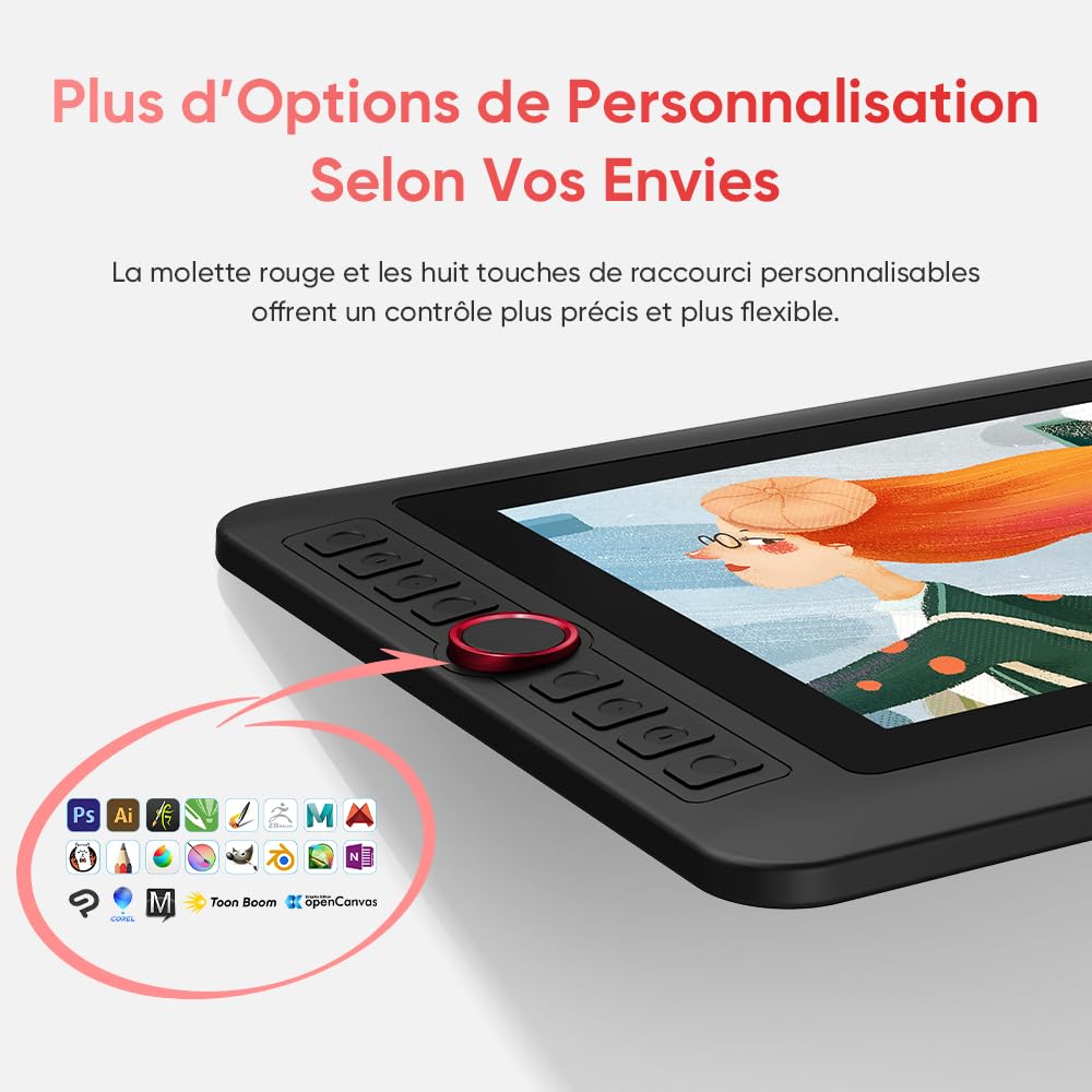 XP-PEN Artist 12 Pro Tablette Graphique avec Ecran HD IPS 11.6" Stylet à 8192 Niveaux avec Inclinaison et 8 Touches de Raccourcis - Compatible avec Mac, Windows | Écran Laminé Anti-Parallaxe | Couleurs 72% NTSC | Stylet 8192 Niveaux | Molette Personnalisa