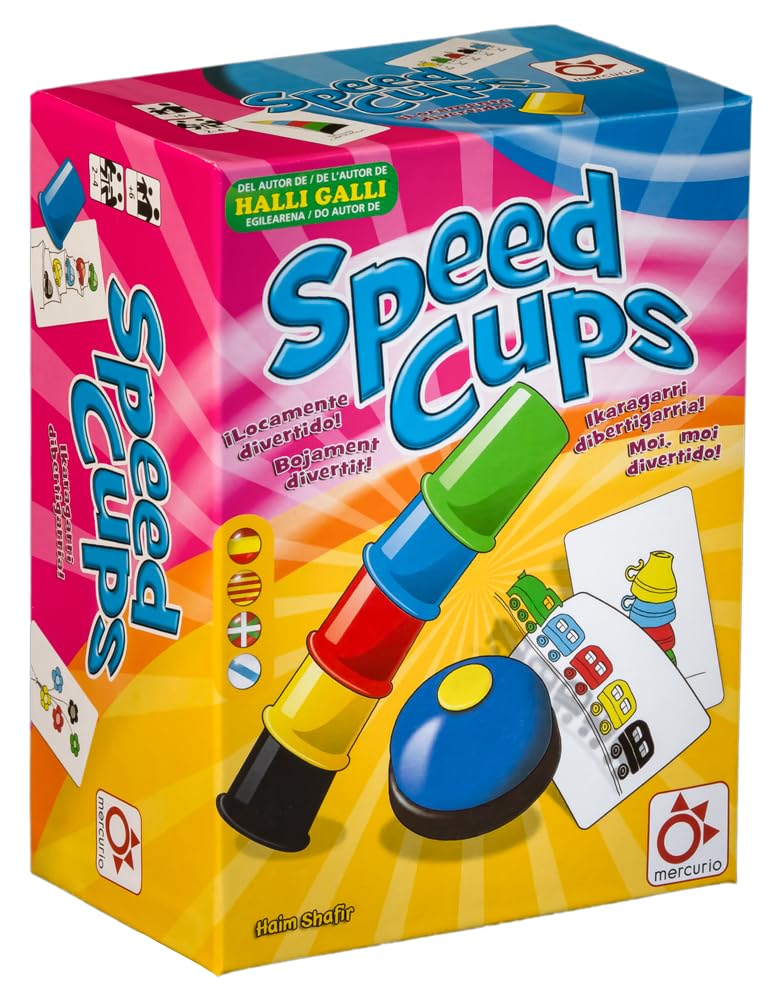 MERCURIO - Speed Cups | Juego de Habilidad y Reflejos | Incluye Cubiletes y Timbre | Tiempo Aproximado 15 min| a partir de 6 Años | Para 2 a 4 Jugadores