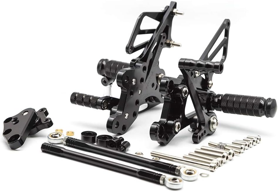 FXCNC CNC CBR 600RR Billet Motorcycle Rearset Foot Pegs Rear Set Footrests Fully Adjustable Foot Boards Compatible with CBR600RR ABS 2009-2019