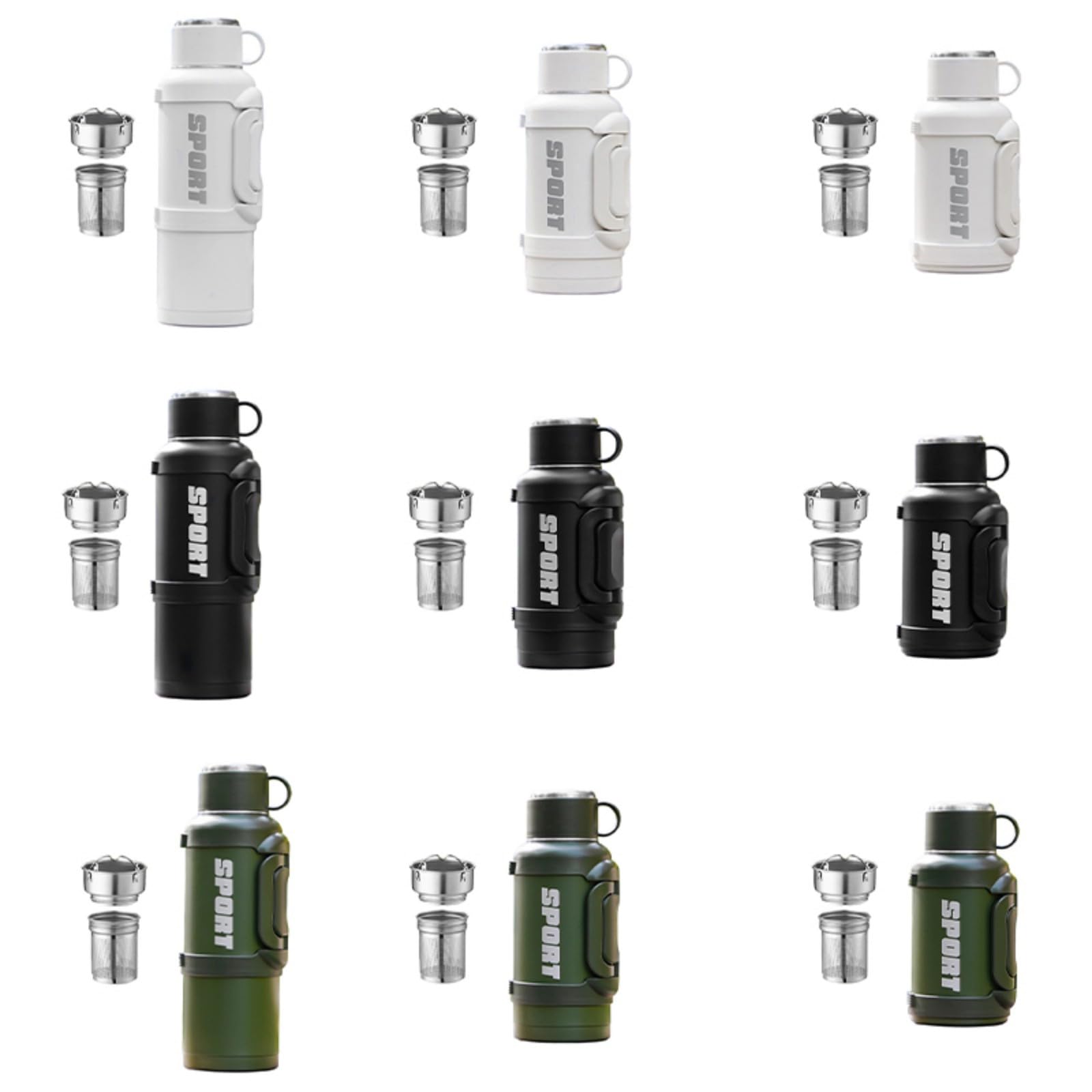 Borraccia termica extra large in acciaio inox con tecnologia di apertura a due vie per un facile accesso e sport all'aria aperta