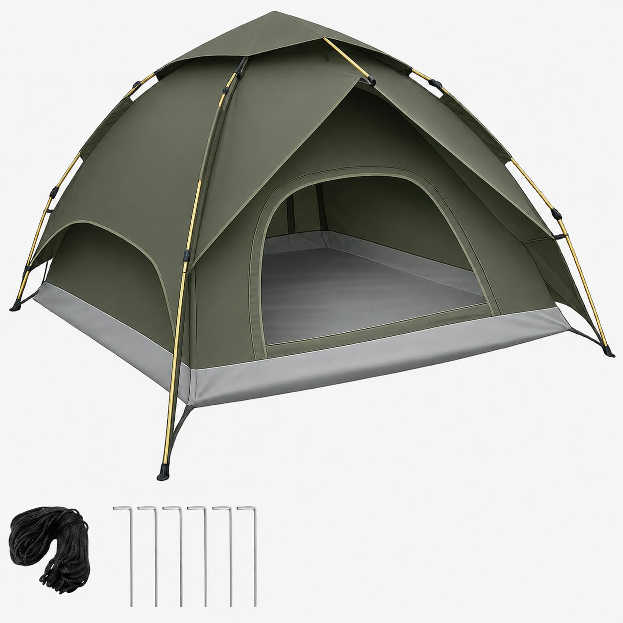 Camping Tent for 3 People, Pop-Up Dome Tent with Removable Outer Tent, Inner Tent 205 x 205 x 135 cm, Waterproof and Windproof, Tent for Camping, Motorcycle Tours and Festivals