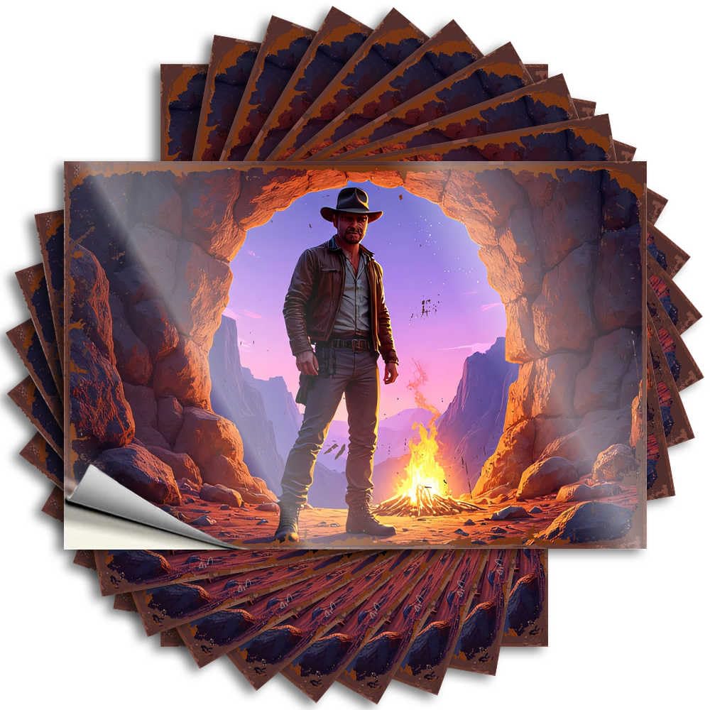 Fzfn Boys Colour Decal - Fun Tumbler Western Explorer At Sunset: A Desert Adventure For Boss Front Porch Fall Decor Outside Porch(8X12cm)