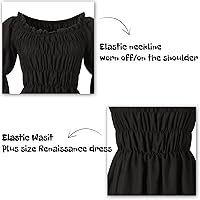 Vista 45 de NSPSTT Vestido victoriano, disfraz renacentista para mujer, vestido de bruja gótico, vestido de boda medieval