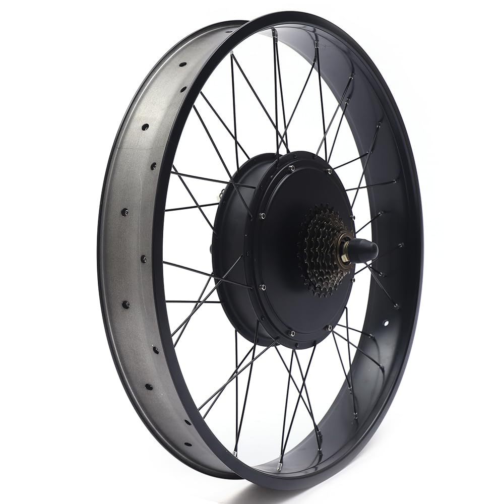 Umrüstsatz, E-Bike Umbausatz 26“ Hinterrad Snow E-Bike Umbausatz 7-Gang Schwungrad 48V 1500W mit LCD