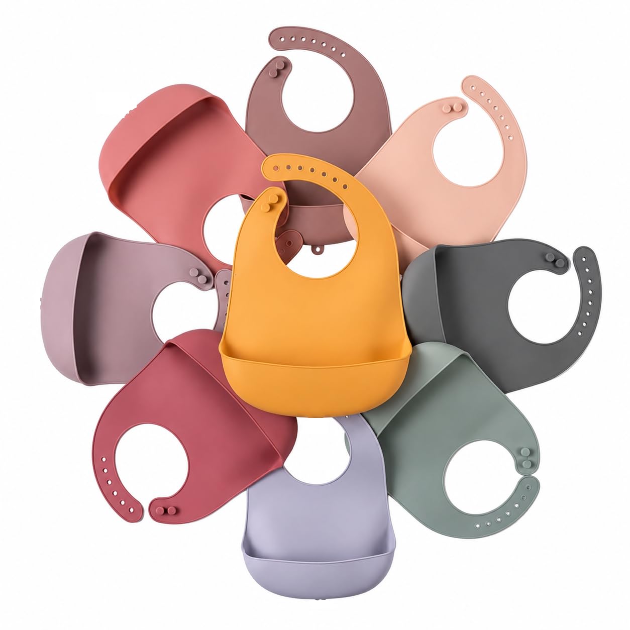 Silicone Baby Feeding Bibs| Waterproof | | Adjustable Neck Strap | Soft Food Catcher Pocket | Reusable, Washable & Easy Clean | For Babies, Toddlers & Kids-image-38