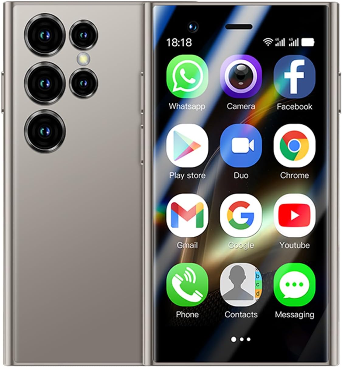 S24Pro Max Mini 4G Smartphone 3.0 Inch Quad Core Dual Sim Unlocked Android 8.1 Card Mobile Phone WiFi Bluetooth Hotspot Student Pocket Palm Cellphone (Gold)