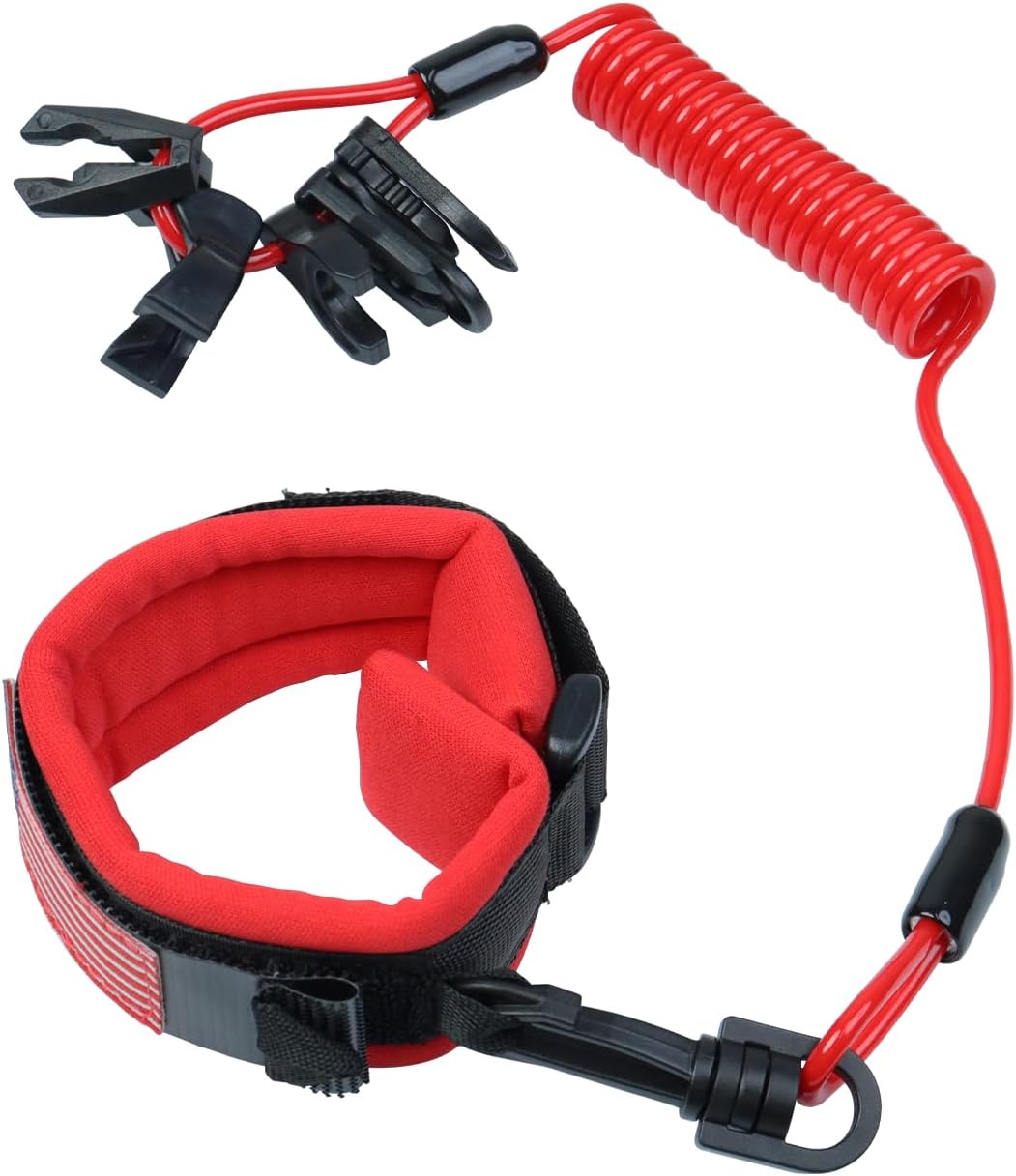 Universal Boat Kill Switch Keys Lanyard with Wrist Strap | Outboard Jet Ski Tether Siut For Mercury, Yamaha, Honda, Tohatsu, Johnson, Evinrude, Suzuki
