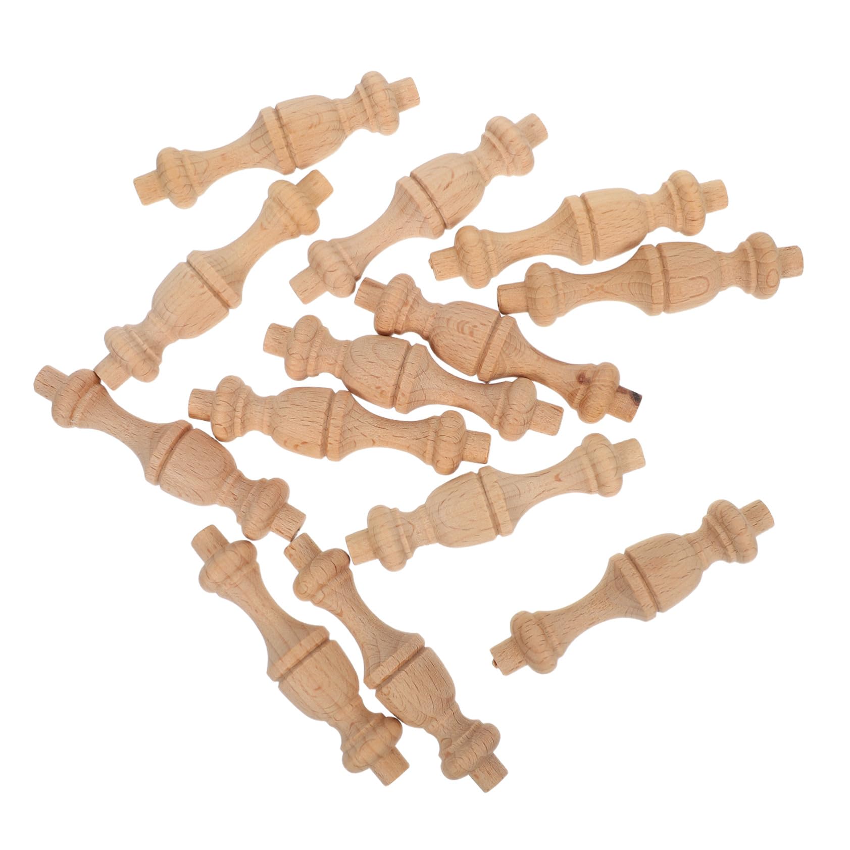 OUNONA 12 Stück Kleiner Römische Holzsäulen zur Dekoration von Möbeln und Treppen Elegante Selbstgemacht Holzpfosten mit Glatten Oberflächen in Khaki Einfache Montage für Innen