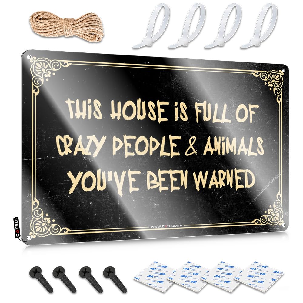 Fzfn Colour Playroom Decor Soft Bath Posters | This House Is Full Of Crazy People And Animals Amazing Decorative Wall Art Ready To Hang For Basement(30X40cm)