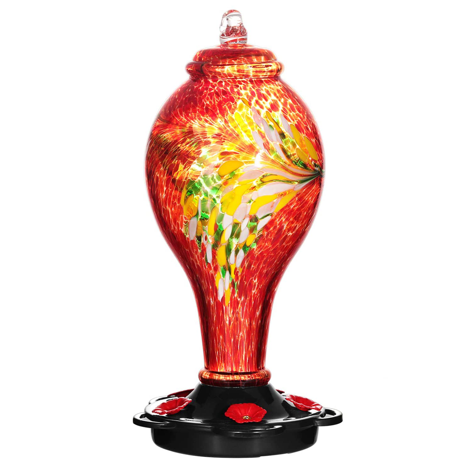 Hummingbird Feeder, Hand Blown Glass