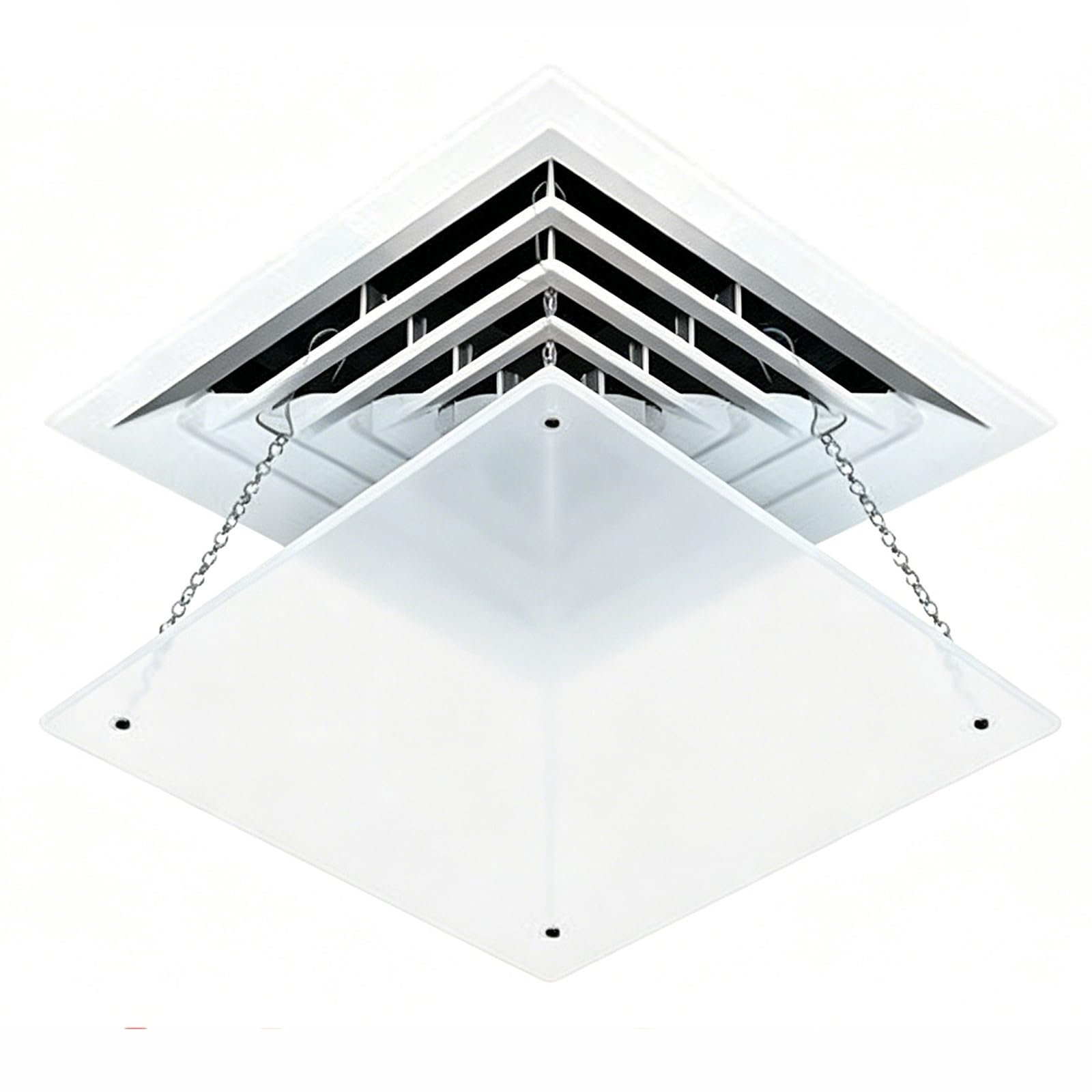 Square Ceiling Vent Deflector, Air Deflectors for Ceiling Vents, Efficient and Comfort, Acrylic Material(Clear,40x40 cm/15.7x15.7 in)