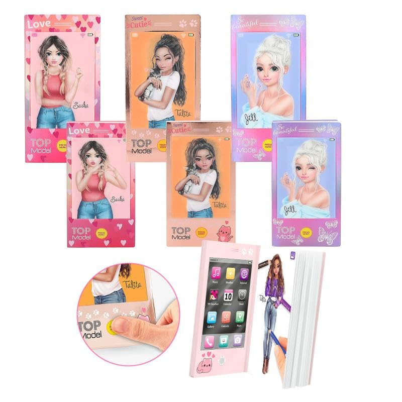 Depesche TOPModel Mini Colouring Book with Sound - 1 Piece of 3 Variants, Pink