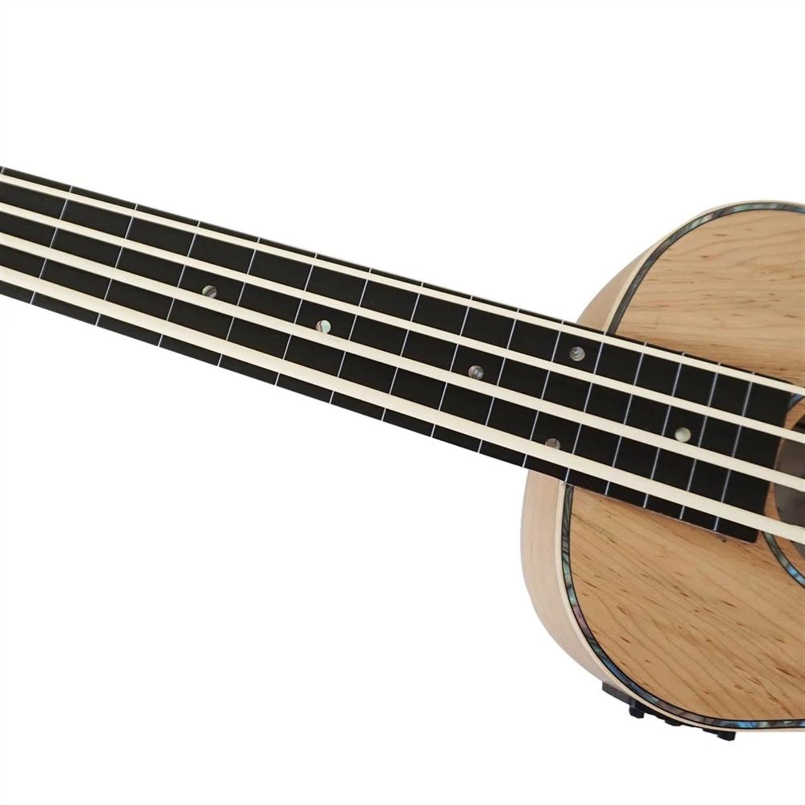 Ukelele Bajo Eléctrico De 30 Pulgadas, Cuerpo De Arce Spalted, Ukelele De 4 Cuerdas Con Bolsa Acolchada Ukelele Starter Kit