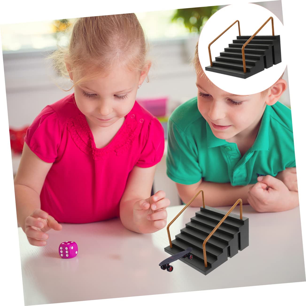 KONTONTY Skate 2-Piece Ramp Obstacle Set Men's Skateboard Accessories Boys and Girls Friendly