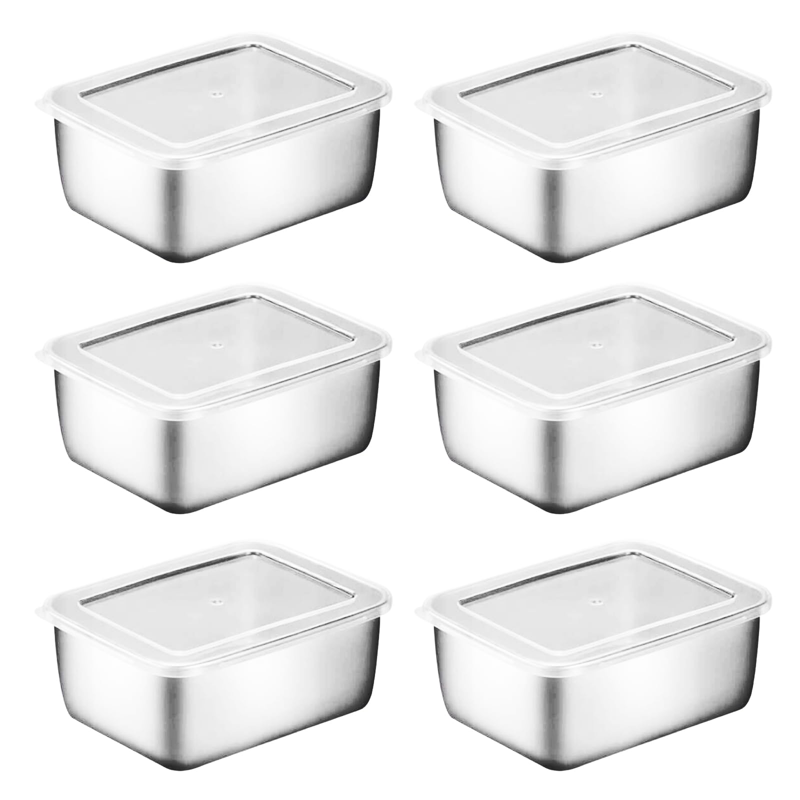 DSLKGWE Stackable Nonrust Steel Food Keeper 6Pcs Set Protectors Ideal for Refrigerator Freezers and Kitchen Storage Unscented Protectors