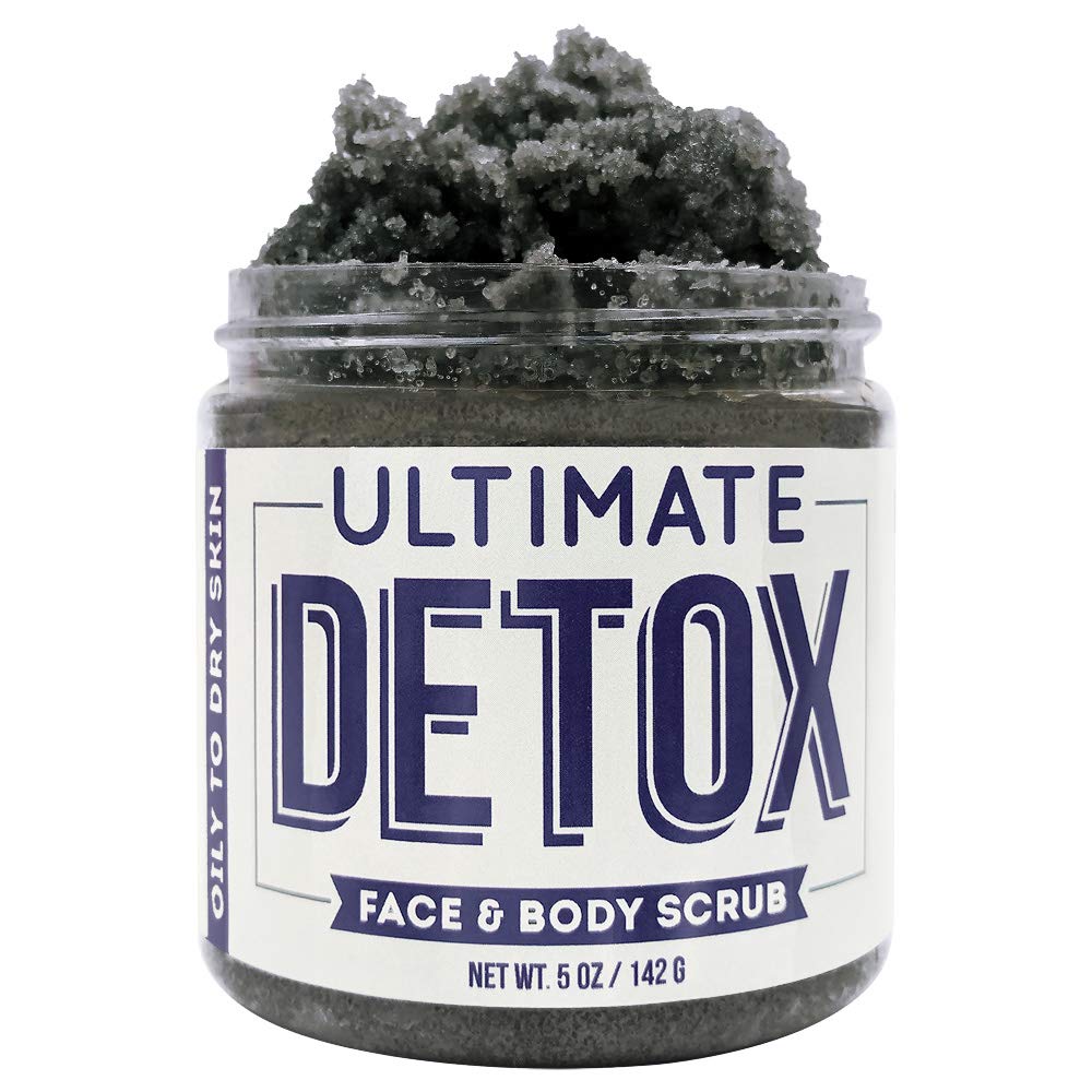 Mojo Spa Ultimate Detox Face Scrub | Amber, Vanilla, Musk Scent | Moisturizing & Detoxifying Sugar Exfoliator | 4 oz