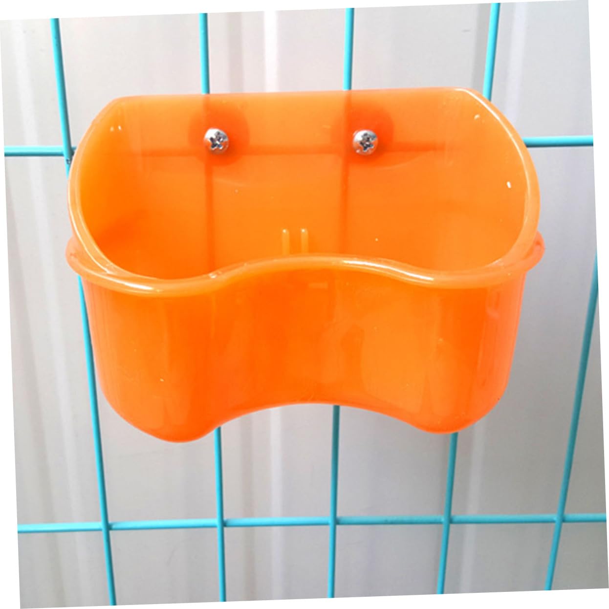 Mikikit Creative Parrot Feeding Bowl Pet Food and Water Basin for Birds Easy Install Cage Accessory Random Color Design for Parrots and Birds Random Color