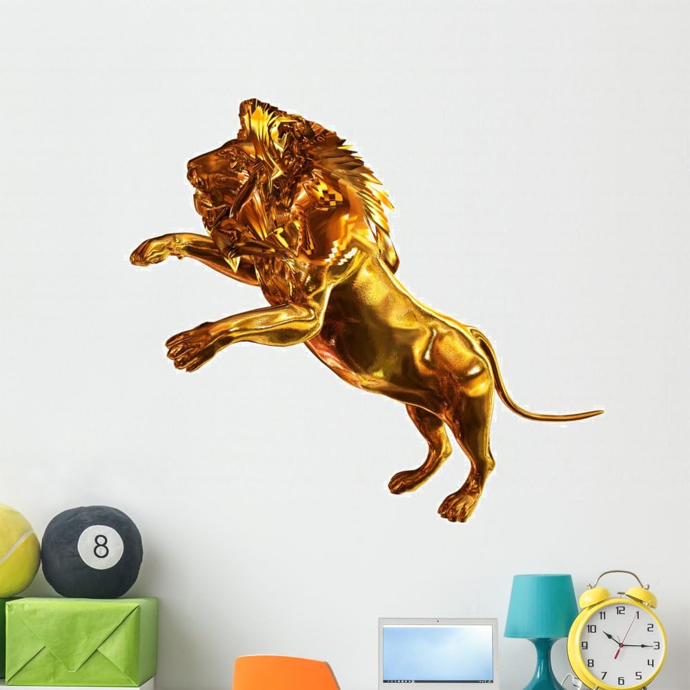 Wallmonkeys Golden Lion Wall Decal Peel and Stick Graphic (48 in H x 48 in W) WM111900