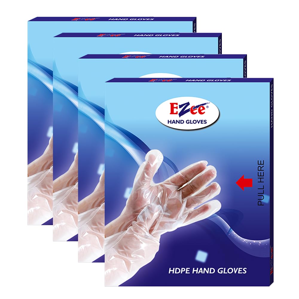 Ezee CRPL Multipurpose Disposable Hand Gloves Pack Of 400|Transparent&Disposable Gloves|Universal Size Gloves|For Gardening,Cleaning And Public Areas