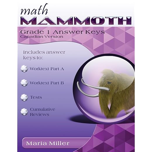 Math Mammoth Grade 1 Answer Keys, International Version (Canada)