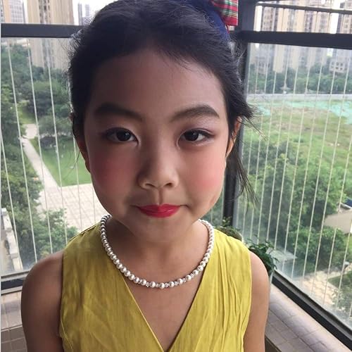 Miniatura 3 de Collar de perlas de imitación de cristal de imitación de cristal blanco de 14.5 pulgadas de 0.236 in, pulsera, pendientes, cuentas de arcilla,