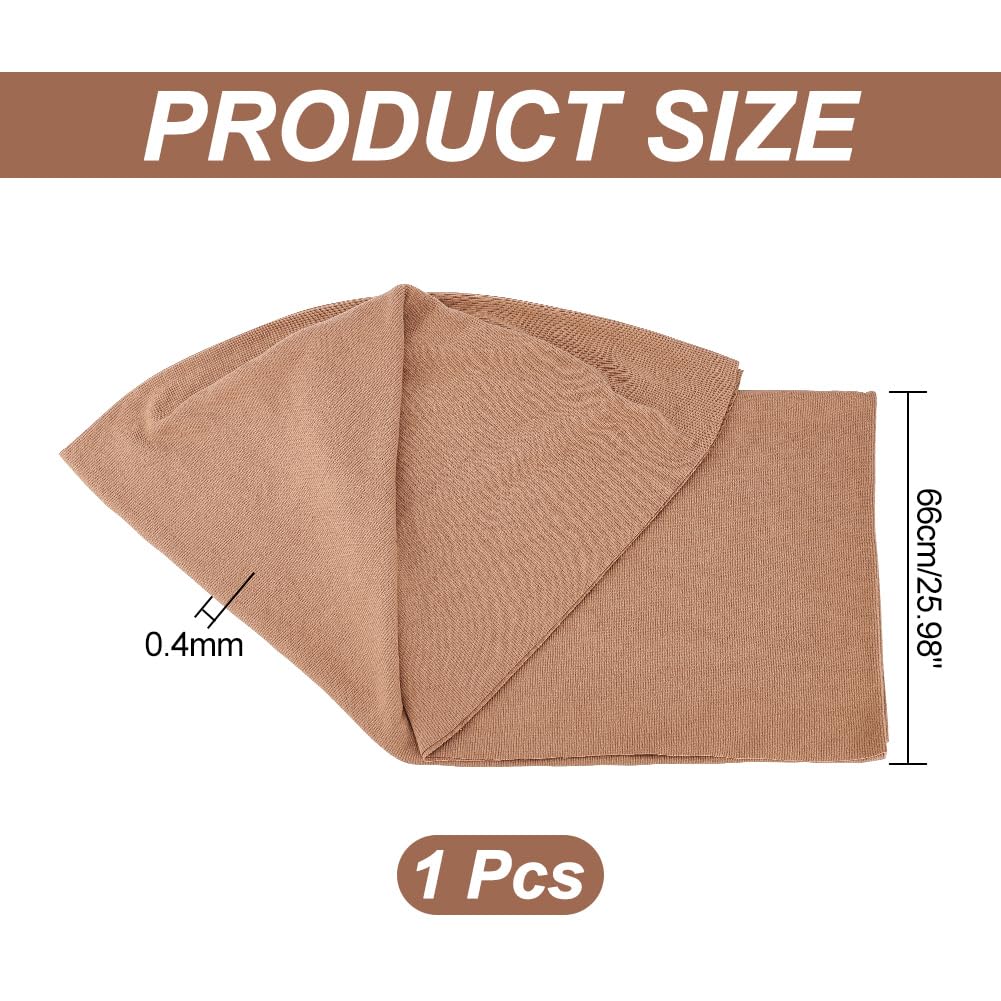 NBEADS Tejido de Punto Acanalado, Tela de Algodón Tejida con Cinta Elástica para Accesorios de Ropa, Cinturillas, Puños, Dobladillo, Costura de Cuello, Camello 100×66cm