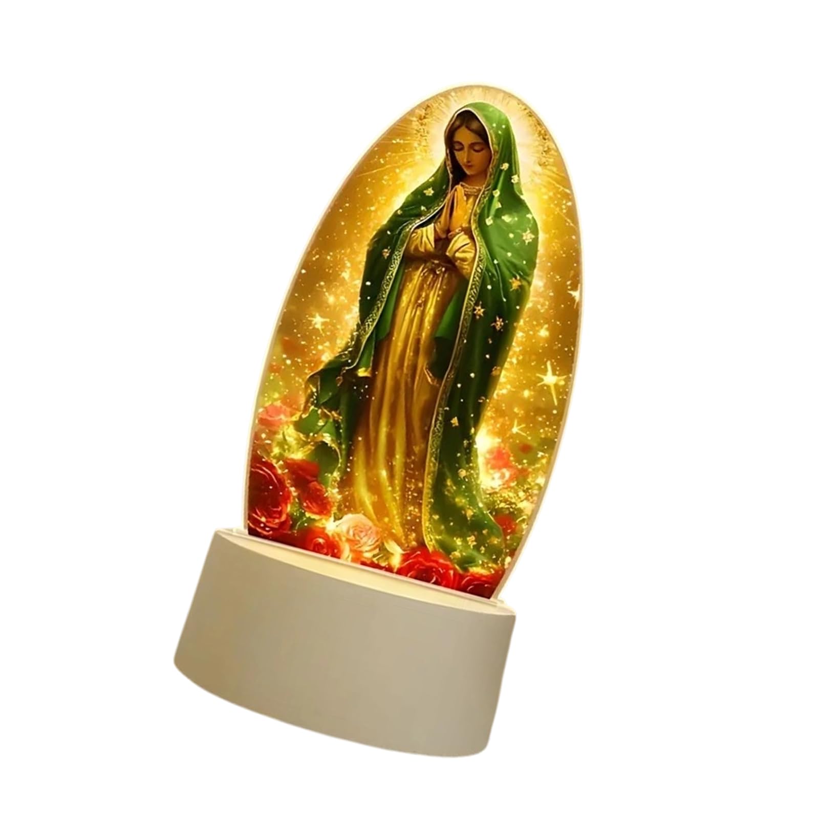Msioytog Virgin Atmospheres Light Home Decoration Lamp USB Powered Enduring LED Catholic Blessed Mother Table Lamp USB Powered Religious