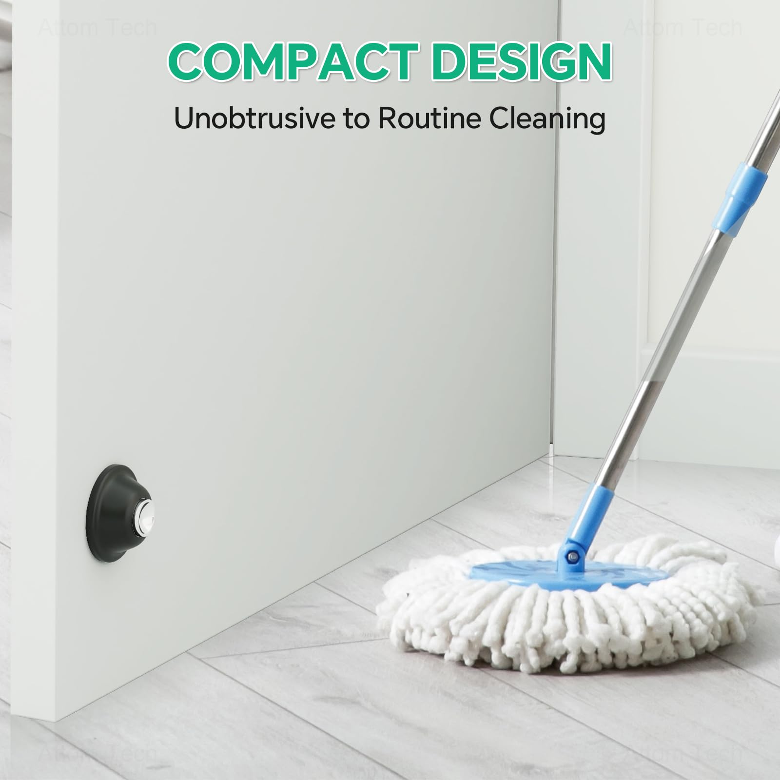 NiHome White Magnetic Door Stop for Secure Door Holding & Stopping, Easy Install Non-Obtrusive Design - Image 2