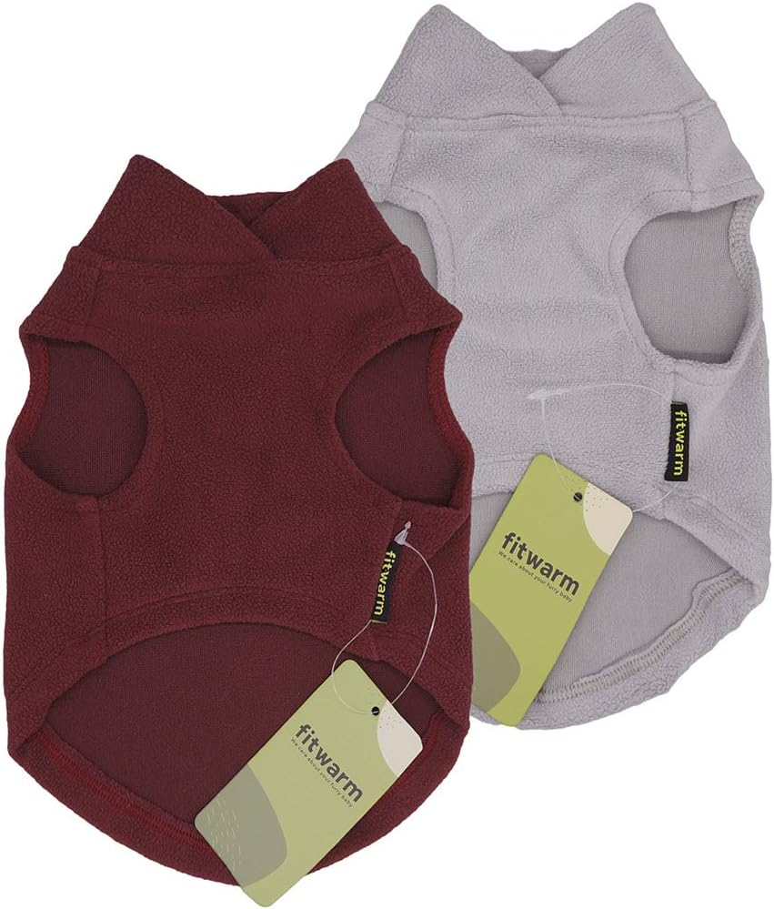 Fitwarm 2-Pack Fleece Dog Clothes Doggie Shirts Puppy Outfits Pet Stretchy Vest Small : Pet Supplies