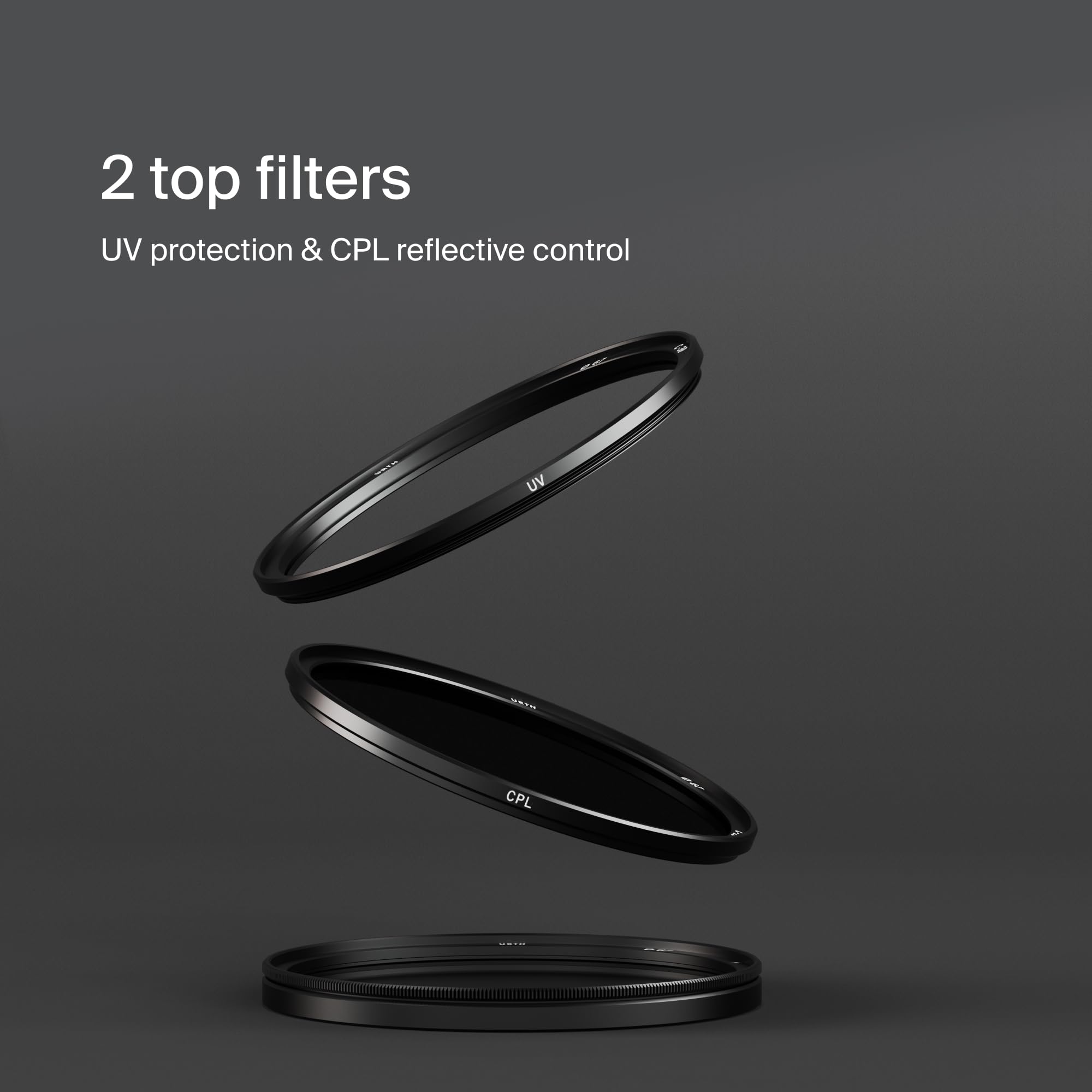Urth 49 mm Kit Filtri Magnetici UV e Filtro Polarizzatore CPL (Plus) 2-in-1 — Nano Rivestimento 30 Strati, Filtro per Fotocamera in Vetro Ottico HD con 2 Tappi