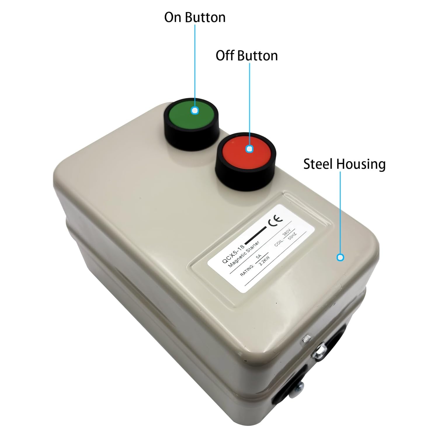 Magnetic Electric Motor Starter Fit for Air Compressor Magnetic Electric Motor Switch Replacement for 380V 2.2KW 6.8-11AMP - 3 HP 3 Phase or Single Phase Magnetic Switch Motor Starter