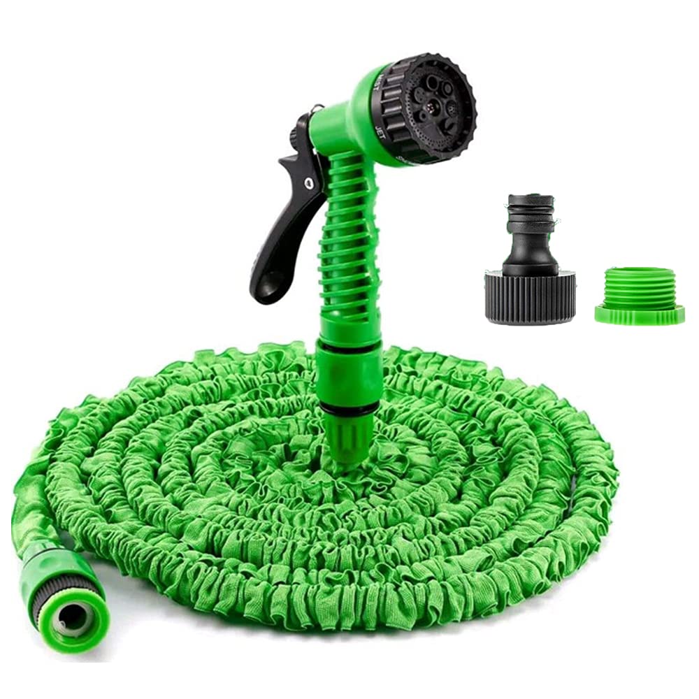 75/100/150/200 FT Expanding Hose Garden Hose 7-in-1 Spray Nozzle,with 3/4", 1/2" Fittings for Car Washing Dog Washing （75 FT,22.5m）