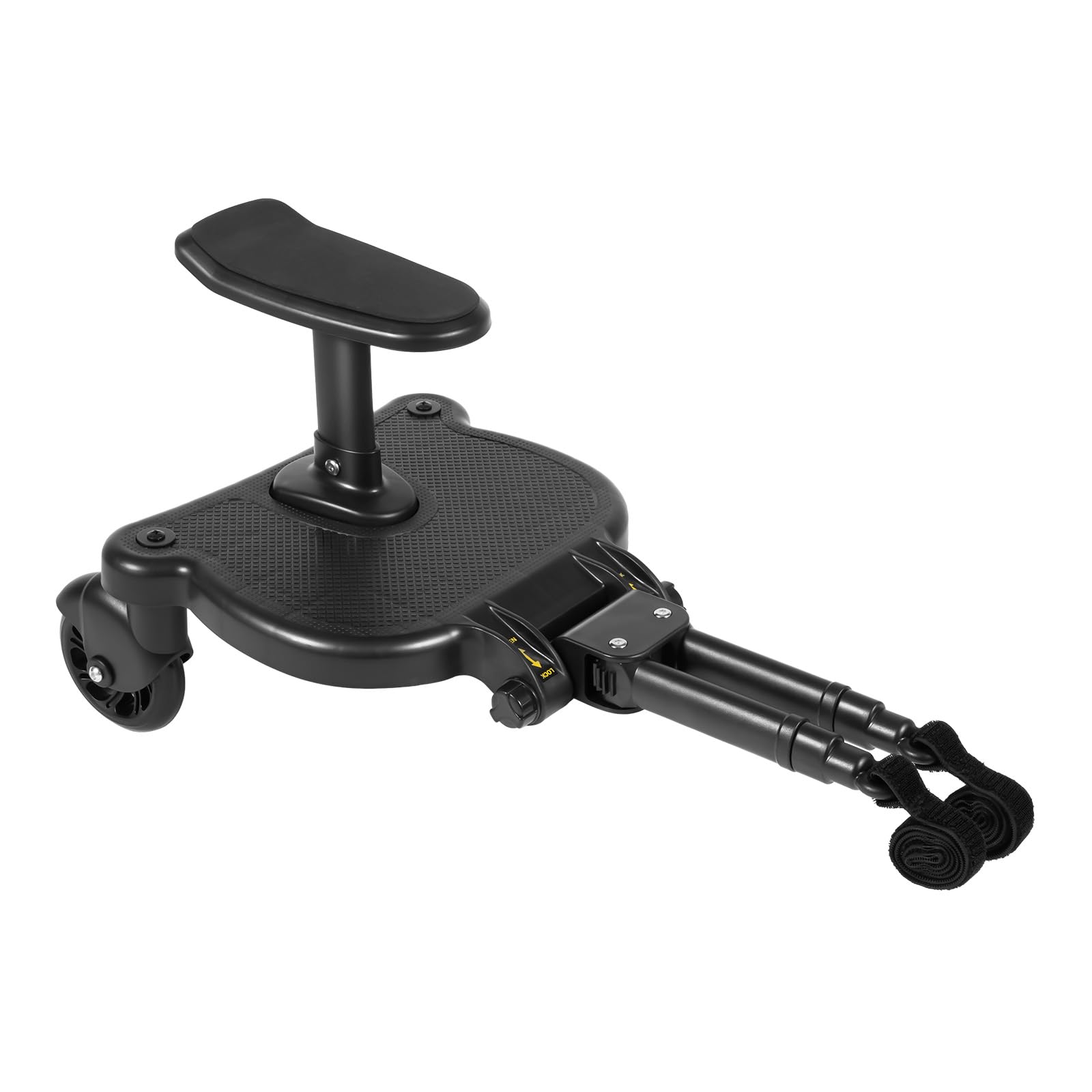 Passeggino 2 in 1 con sedile, poggiapiedi per passeggino, universale, con cuscino imbottito, superficie antiscivolo, design a due ruote a 360°, dai 2 ai 6 anni