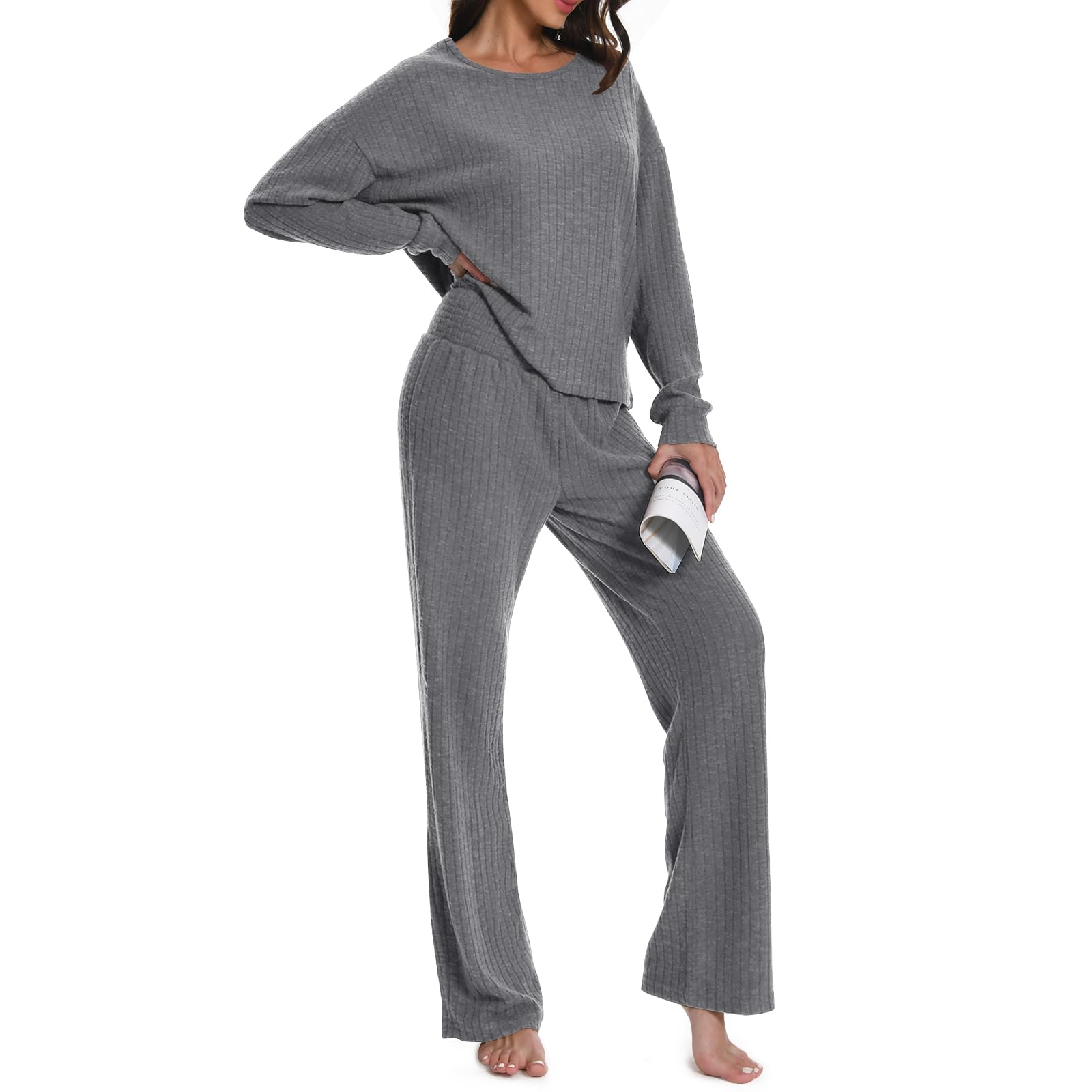 Tuopuda Pyjama voor dames, lange pyjamaset, fleece, winter, loungewear, huispak, wollig, met ritssluiting, warm, tweedelig, winterbovenstuk met lange mouwen en pyjamabroek, roze, XL Tuopuda Pyjama voor dames, lange pyjamaset, fleece, winter, loungewear, huispak, wollig, met ritssluiting, warm, tweedelig, winterbovenstuk met lange mouwen en pyjamabroek, roze, XL