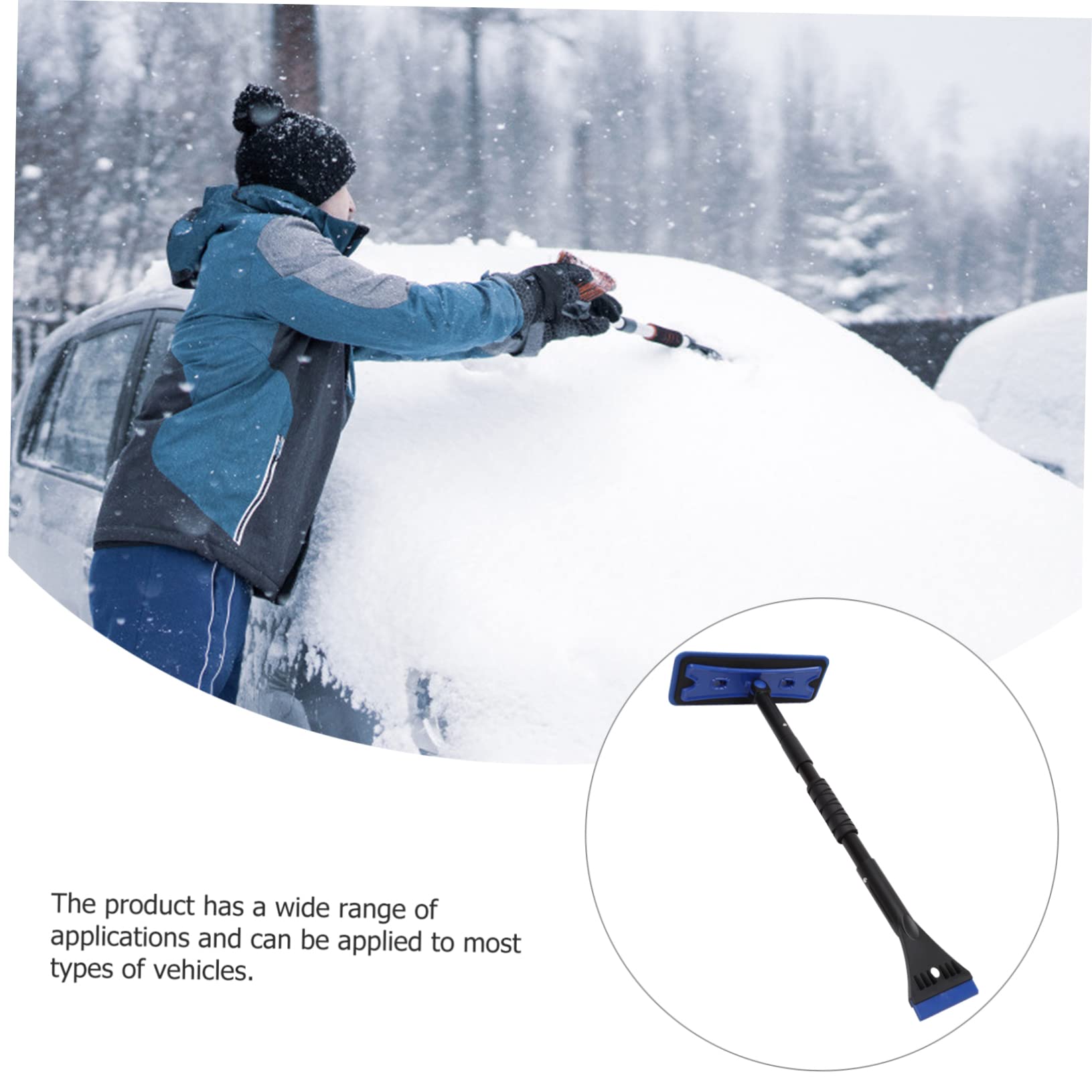 Grattoir à Neige pour Voiture Télescopique, Brosse Rétractable, 7 Angles