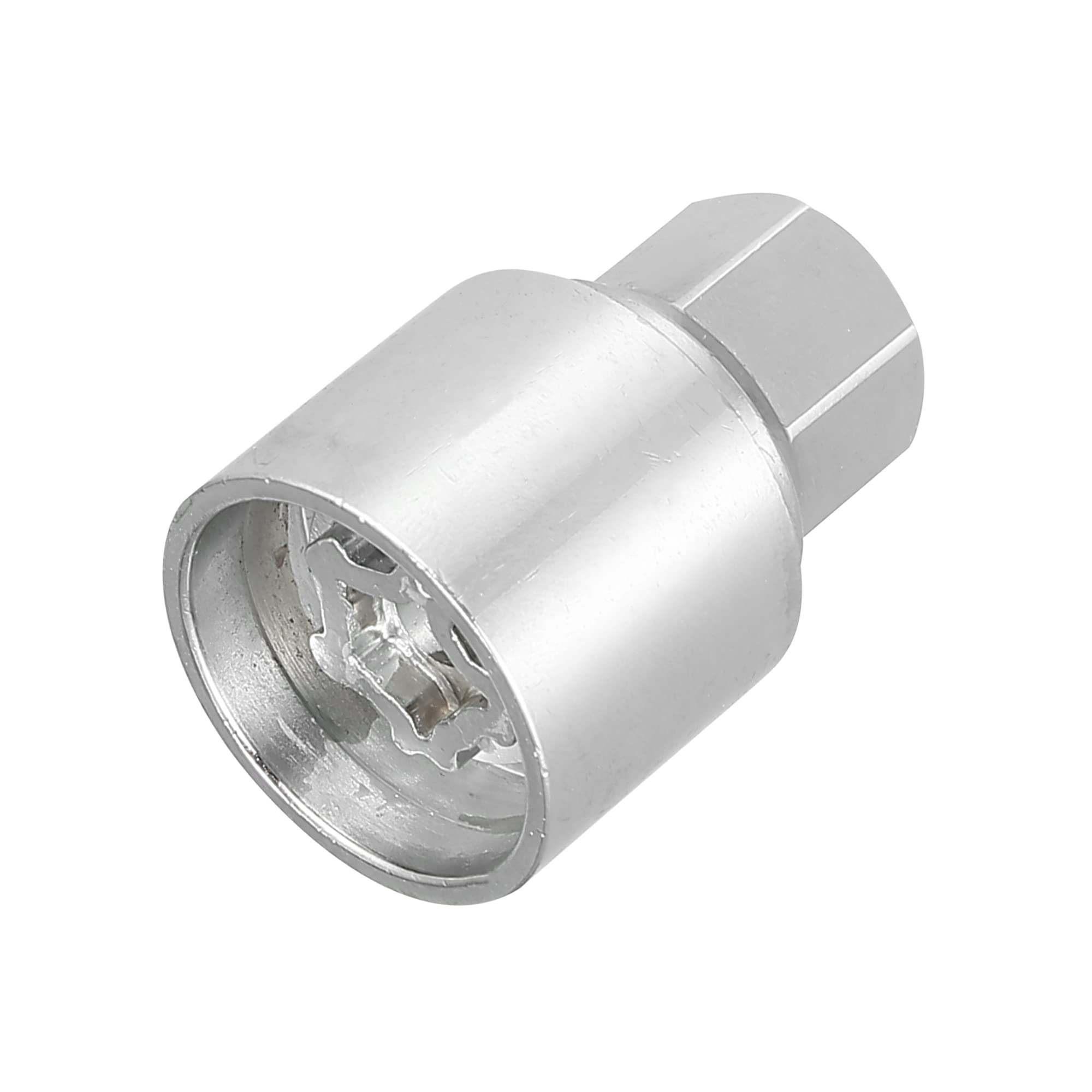 X AUTOHAUX Clé À Douille pour Écrou Antivol De Roue pour VW Touareg 1Pc | Pour VW Scirocco, Magotan, Phaeton, Tiguan, Métal, Argenté, 4,1x2,9cm, Diamètre Interne 2,4cm, Modèle 529