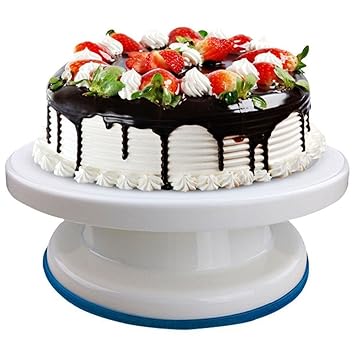 Plastic Round Rotating Revolving Cake Turntable Decorating Stand Platform (Multicolour) Brand Master Royal BackNCook Tools