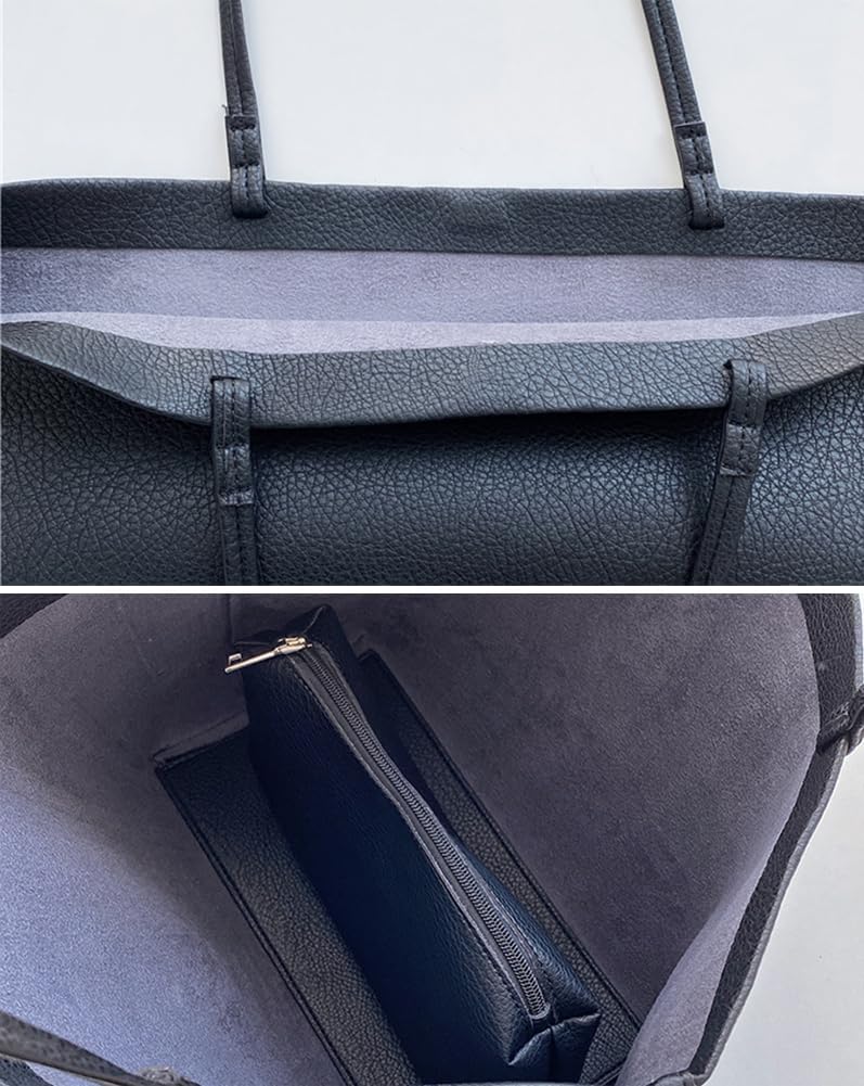 Pocadri Women's Large Totes PU Leather Shoulder Bag Soft Purse Handbag Casual Top Handle Bag for Travel Work